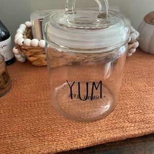 Rae Dunn Clear Glass Storage Jar with Lid